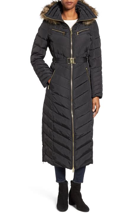 michael kors coat long|Michael Kors padded coat women's.